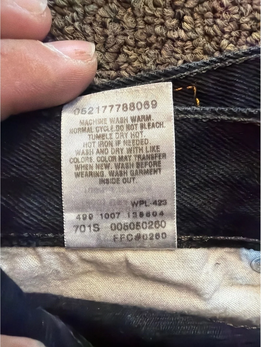 Levi’s 505 Regular Fit Black Jeans Men’s 34x34 2007 Y2K 100% Cotton